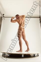 Nude Man White Standing poses - ALL Muscular Short Brown Standing poses - simple Multi angles poses Realistic